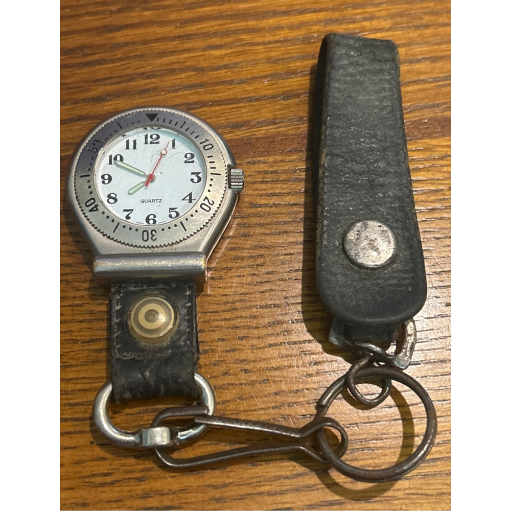 Men's Croton Silver & Black Quartz Pocket Watch One Size